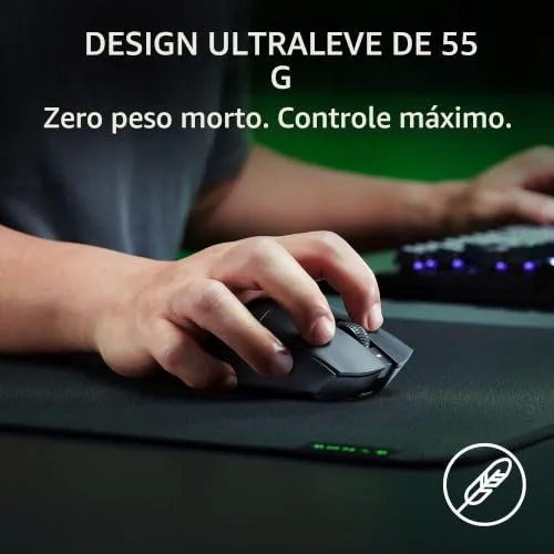 Razer DeathAdder V3 HyperSpeed Preto Mouse Gamer Ergonômico Sem Fio