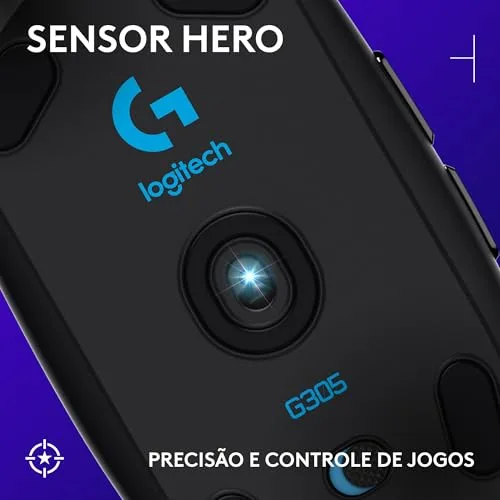 Mouse Gamer Sem Fio Logitech G305 LIGHTSPEED com 6 Botões Programáveis e Até 12.000 DPI - Preto
