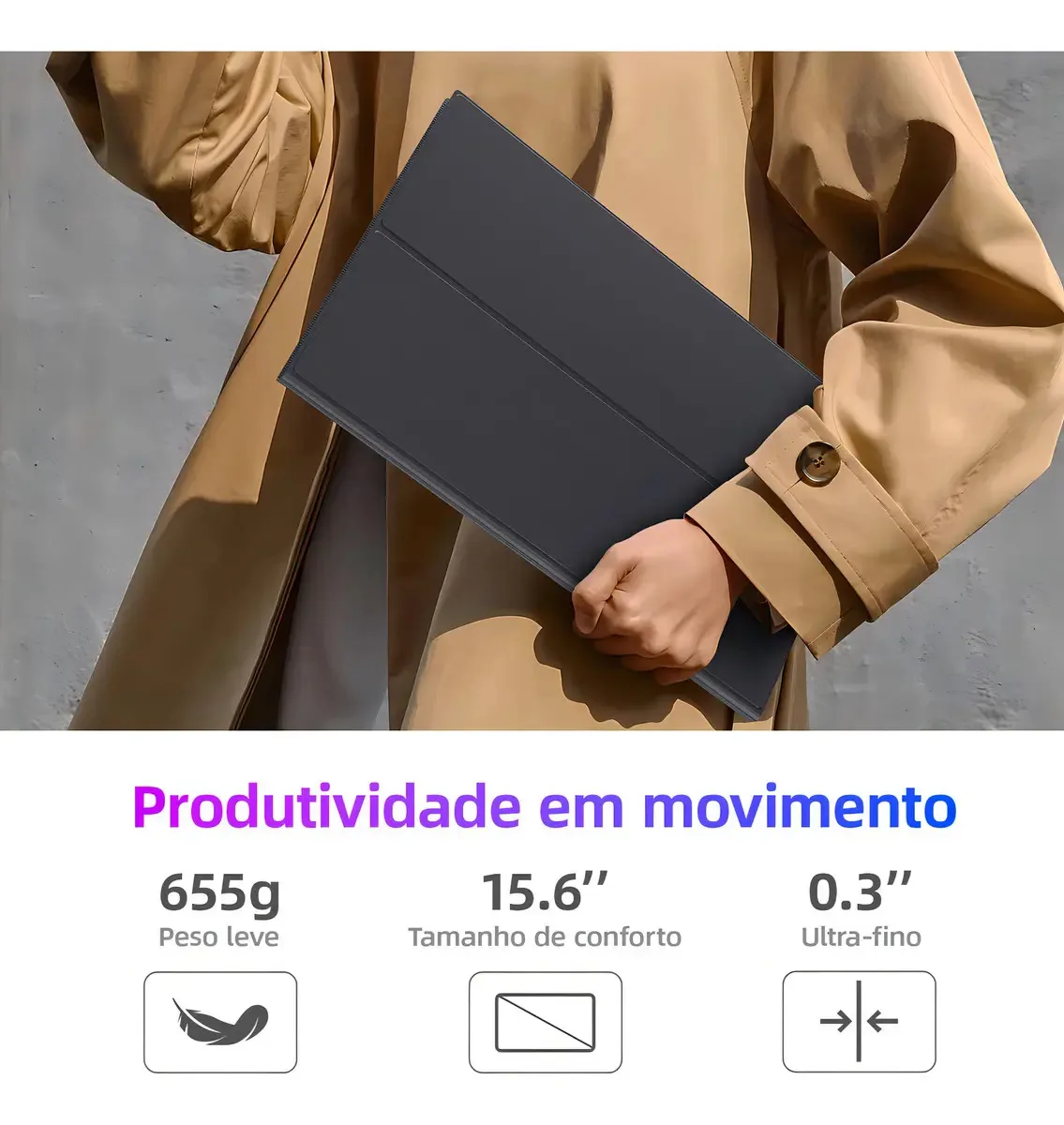 Monitor Portátil Gamer Bettdow 15.6'' Full HD 60Hz IPS Compatível 4K Preto