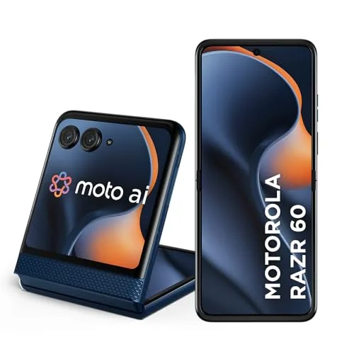 Smartphone Motorola Razr 60-256GB 12GB RAM+12GB Ram Boost Tela dobrável 6,9" pOLED e externa 3,6” Moto AI camera IP48 - Azul Marinho