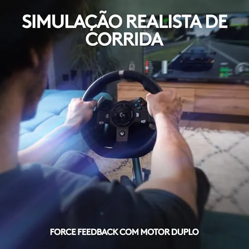 Volante Logitech G920 Driving Force e Pedais com Force Feedback para Xbox Series X|S, Xbox One, PC, Mac