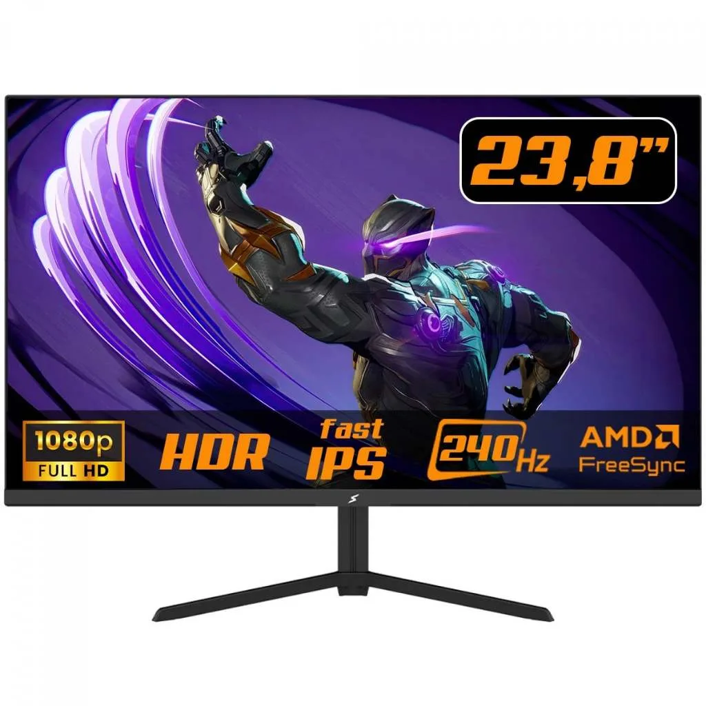Monitor Gamer SuperFrame Vision 23.8 Pol FHD IPS 240Hz HDR FreeSync/G-Sync SFVSFB-24240-FHD-PRO