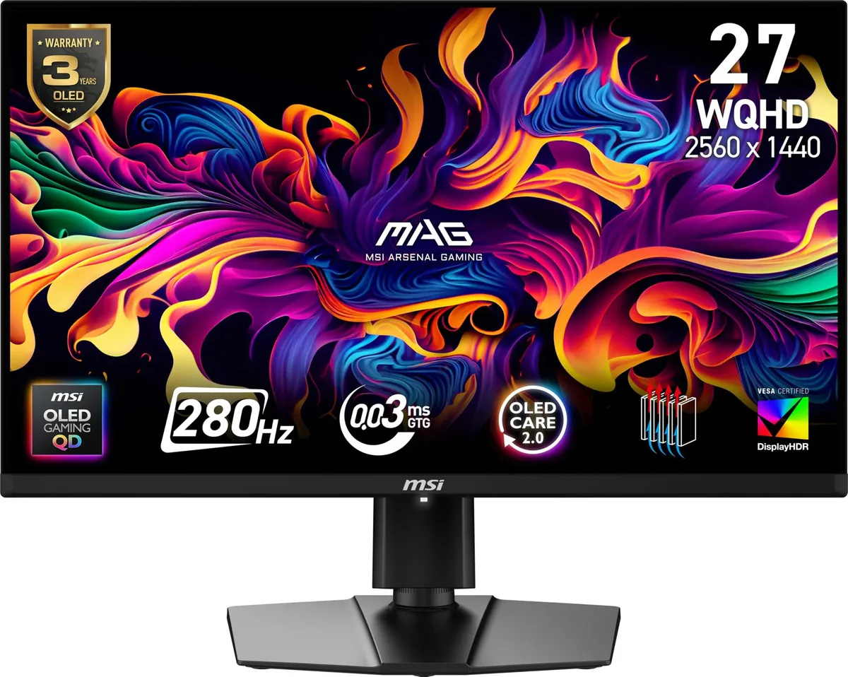 Gaming Monitor Msi Mag 271qp Qd-oled 27 Wqhd 280hz