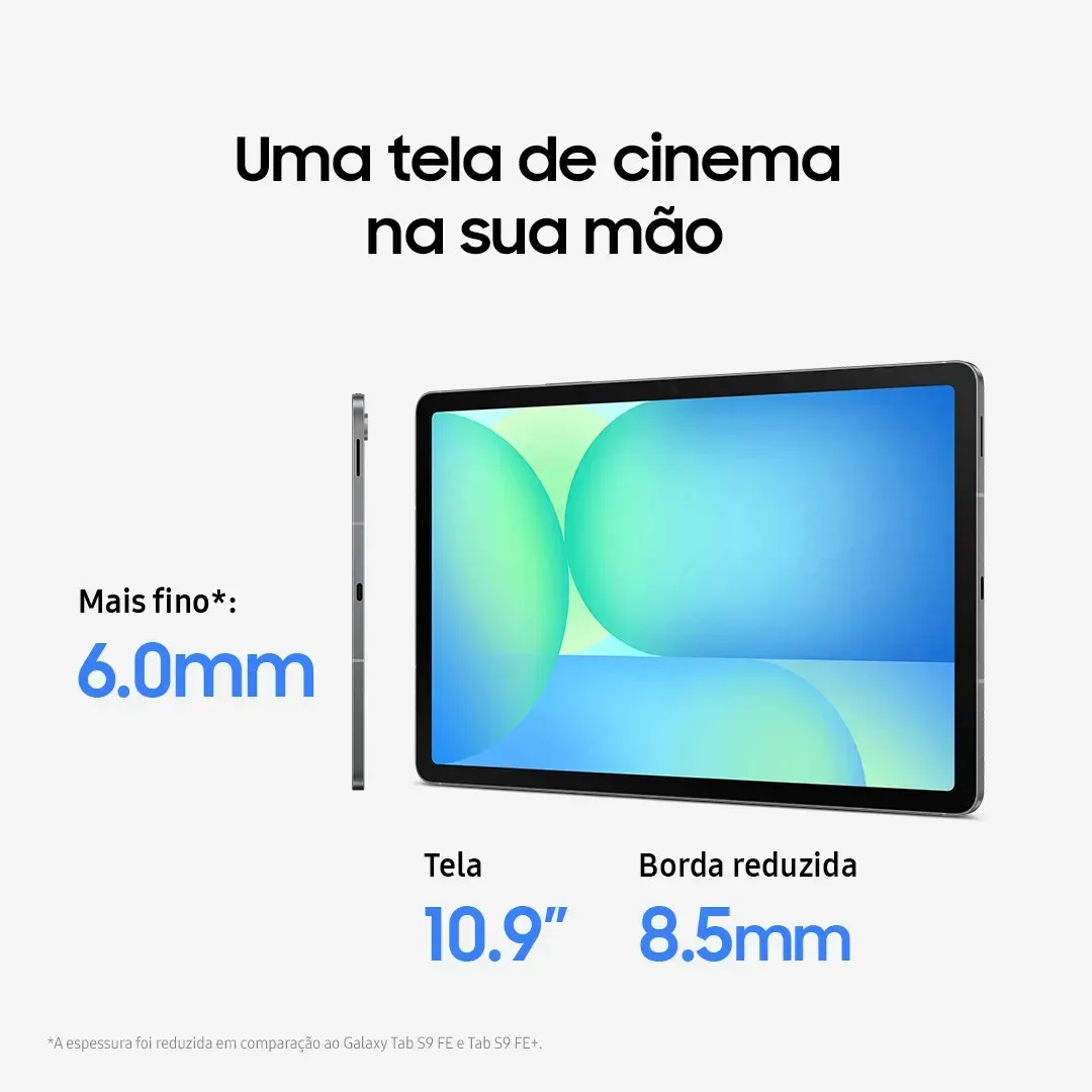 Tablet Samsung Galaxy Tab S10 FE WiFi, 128GB, 8GB, Tela 10.9" 90Hz, S Pen e Capa Inclusas Cinza